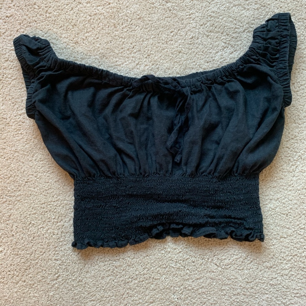 John Galt Cropped off the shoulder top